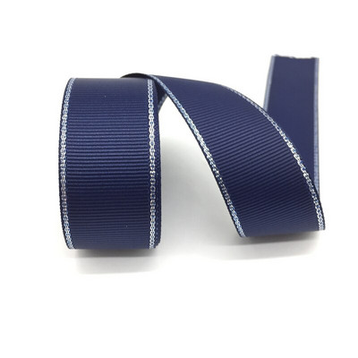 Panglică de 5 metri 1" (25 mm) pentru decorațiuni de nuntă, margine metalică argintie, panglică grosgrain, ambalaj cadou, funde de păr, panglică de Crăciun DIY