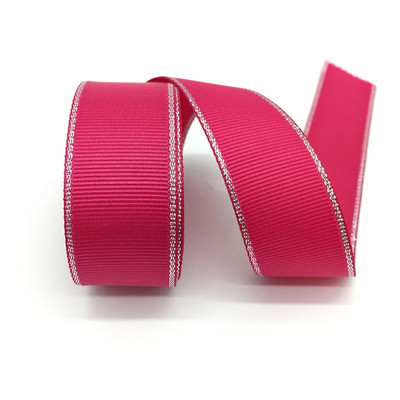 Panglică de 5 metri 1" (25 mm) pentru decorațiuni de nuntă, margine metalică argintie, panglică grosgrain, ambalaj cadou, funde de păr, panglică de Crăciun DIY