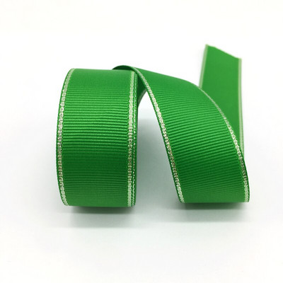 Panglică de 5 metri 1" (25 mm) pentru decorațiuni de nuntă, margine metalică argintie, panglică grosgrain, ambalaj cadou, funde de păr, panglică de Crăciun DIY