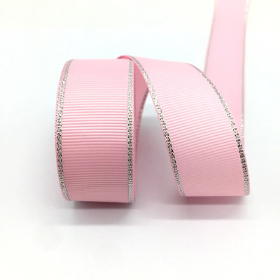Panglică de 5 metri 1" (25 mm) pentru decorațiuni de nuntă, margine metalică argintie, panglică grosgrain, ambalaj cadou, funde de păr, panglică de Crăciun DIY
