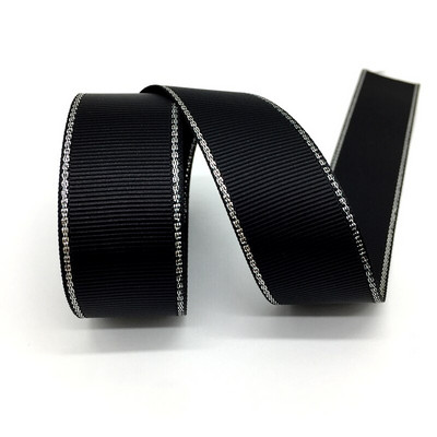 Panglică de 5 metri 1" (25 mm) pentru decorațiuni de nuntă, margine metalică argintie, panglică grosgrain, ambalaj cadou, funde de păr, panglică de Crăciun DIY