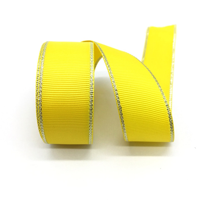 Panglică de 5 metri 1" (25 mm) pentru decorațiuni de nuntă, margine metalică argintie, panglică grosgrain, ambalaj cadou, funde de păr, panglică de Crăciun DIY