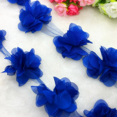 Νυφικό 1 Yard Lace Flower Chiffon Νυφικό Νυφικό ύφασμα Lace Trim DIY Baby Hair Band