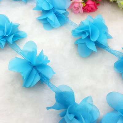 Νυφικό 1 Yard Lace Flower Chiffon Νυφικό Νυφικό ύφασμα Lace Trim DIY Baby Hair Band