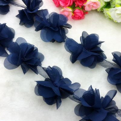 Νυφικό 1 Yard Lace Flower Chiffon Νυφικό Νυφικό ύφασμα Lace Trim DIY Baby Hair Band
