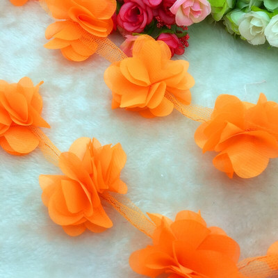 Νυφικό 1 Yard Lace Flower Chiffon Νυφικό Νυφικό ύφασμα Lace Trim DIY Baby Hair Band