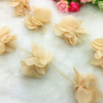Νυφικό 1 Yard Lace Flower Chiffon Νυφικό Νυφικό ύφασμα Lace Trim DIY Baby Hair Band