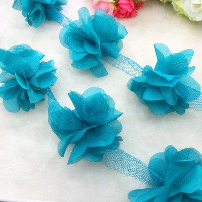 Νυφικό 1 Yard Lace Flower Chiffon Νυφικό Νυφικό ύφασμα Lace Trim DIY Baby Hair Band