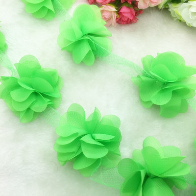 Νυφικό 1 Yard Lace Flower Chiffon Νυφικό Νυφικό ύφασμα Lace Trim DIY Baby Hair Band