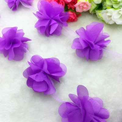 Νυφικό 1 Yard Lace Flower Chiffon Νυφικό Νυφικό ύφασμα Lace Trim DIY Baby Hair Band