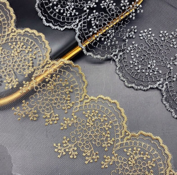 2 μέτρα Νέα άφιξη Χρυσό ασημί ύφασμα Floral Venice Lace Guipure Lace Embroidery Hot Sale Pretty Sewing Lace Trim 10,5cm