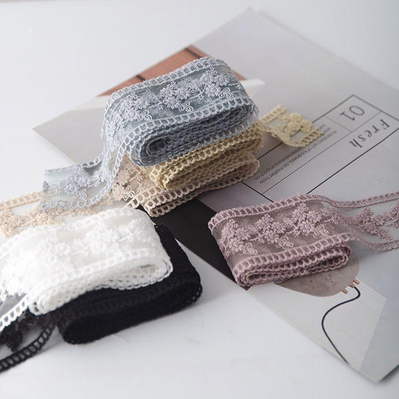 Φαρδιές κορδέλες δαντέλας 4 εκ. Για χειροτεχνίες Κοίλο ράψιμο ύφασμα τούλι για φιόγκο Μαλλιά Diy Διακοσμητικό Κέντημα Λουλούδι Χειροποίητο Υλικό 2μ