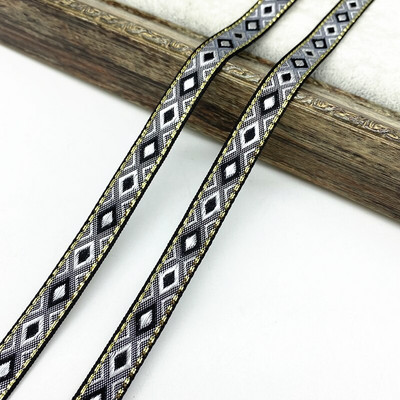 2 υάρδες 13mm Vintage Ethnic Κεντητική Κορδέλα Δαντέλα Διακοσμητικά DIY Αξεσουάρ τσάντα ρούχων Κεντημένο ύφασμα