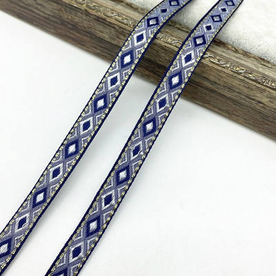 2 υάρδες 13mm Vintage Ethnic Κεντητική Κορδέλα Δαντέλα Διακοσμητικά DIY Αξεσουάρ τσάντα ρούχων Κεντημένο ύφασμα