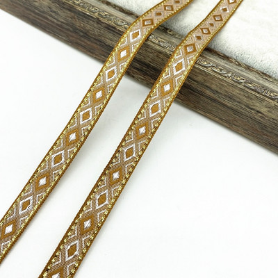 2 υάρδες 13mm Vintage Ethnic Κεντητική Κορδέλα Δαντέλα Διακοσμητικά DIY Αξεσουάρ τσάντα ρούχων Κεντημένο ύφασμα