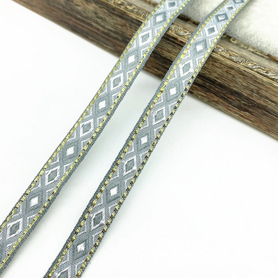 2 υάρδες 13mm Vintage Ethnic Κεντητική Κορδέλα Δαντέλα Διακοσμητικά DIY Αξεσουάρ τσάντα ρούχων Κεντημένο ύφασμα