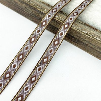 2 υάρδες 13mm Vintage Ethnic Κεντητική Κορδέλα Δαντέλα Διακοσμητικά DIY Αξεσουάρ τσάντα ρούχων Κεντημένο ύφασμα