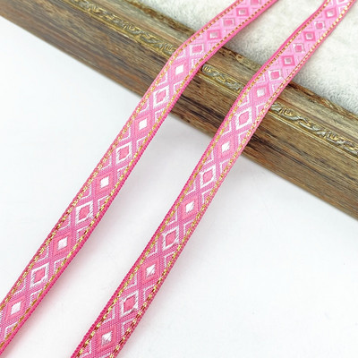 2 υάρδες 13mm Vintage Ethnic Κεντητική Κορδέλα Δαντέλα Διακοσμητικά DIY Αξεσουάρ τσάντα ρούχων Κεντημένο ύφασμα