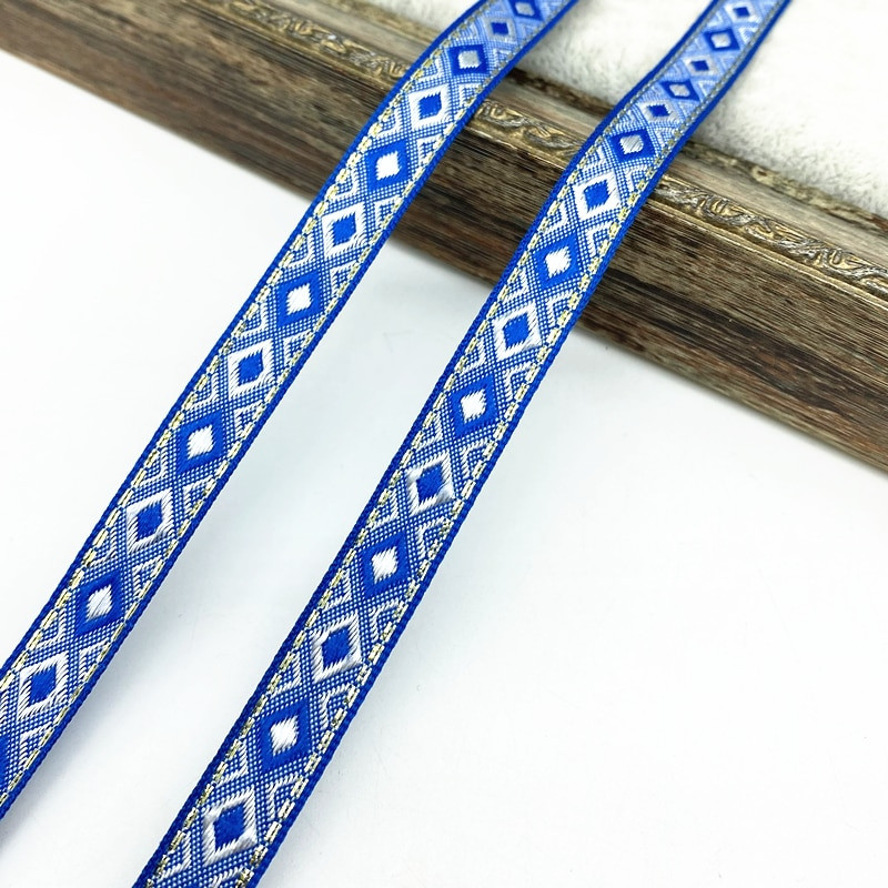 2 υάρδες 13mm Vintage Ethnic Κεντητική Κορδέλα Δαντέλα Διακοσμητικά DIY Αξεσουάρ τσάντα ρούχων Κεντημένο ύφασμα