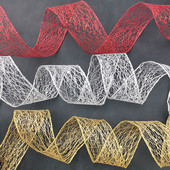 (2 M/rolă) 50 mm Panglică aurie strălucitoare Ambalaj pentru cadouri de Crăciun, pliabil, cu marginea liniei, Artizanat, nuntă, decorațiuni de Crăciun