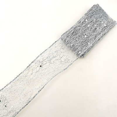 (2 M/rolă) 50 mm Panglică aurie strălucitoare Ambalaj pentru cadouri de Crăciun, pliabil, cu marginea liniei, Artizanat, nuntă, decorațiuni de Crăciun