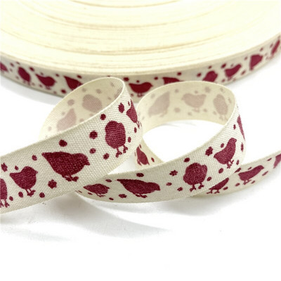 5 jardi 15 mm puuvillase paelaga trükitud puuvillased paelad pulmadeks jõulukaunistuseks DIY õmbluskangas