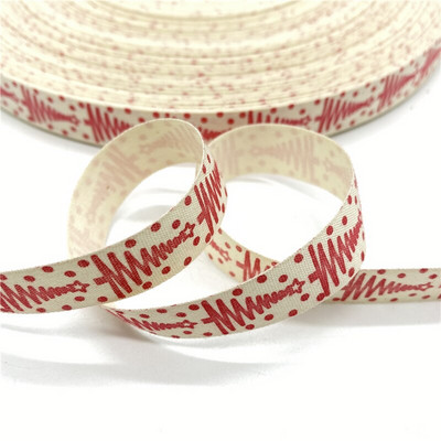 5 jardi 15 mm puuvillase paelaga trükitud puuvillased paelad pulmadeks jõulukaunistuseks DIY õmbluskangas