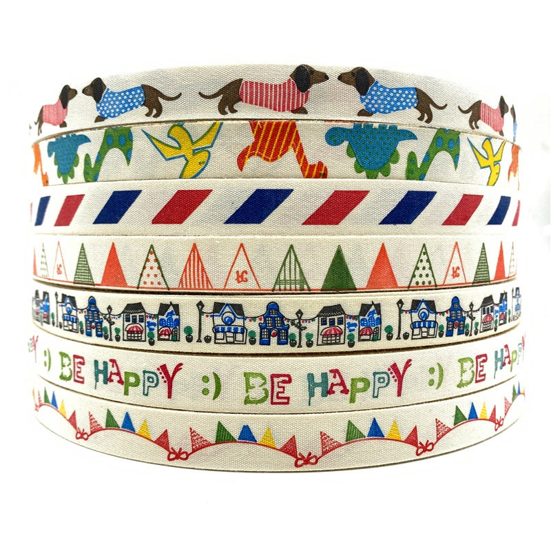 5 jardi 15 mm puuvillase paelaga trükitud puuvillased paelad pulmadeks jõulukaunistuseks DIY õmbluskangas