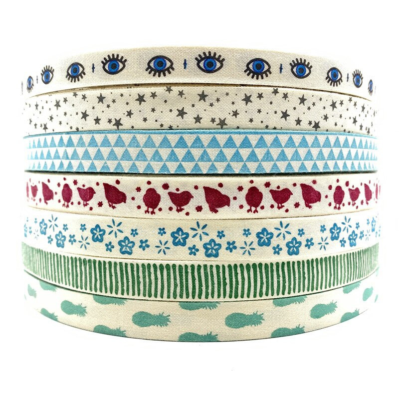 5 jardi 15 mm puuvillase paelaga trükitud puuvillased paelad pulmadeks jõulukaunistuseks DIY õmbluskangas