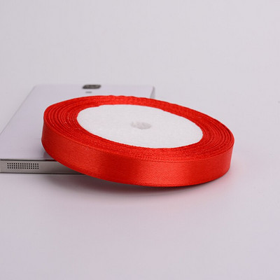 Raudona satino juostelė 25 jardai 6 mm–75 mm pakavimo medžiaga „pasidaryk pats“ lankas, amatų dekoras Vestuvių vakarėlio dekoras Dovanų pakavimo iškarpų knygos reikmenys