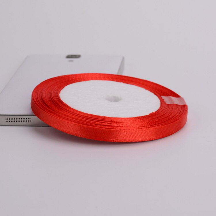 Raudona satino juostelė 25 jardai 6 mm–75 mm pakavimo medžiaga „pasidaryk pats“ lankas, amatų dekoras Vestuvių vakarėlio dekoras Dovanų pakavimo iškarpų knygos reikmenys