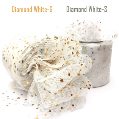 60 mm 25 jardi kuldne hõbetäheline tüllist lint, sädelev võrkpool Ise tee ise käsitsi valmistatud käsitöö kingituste pakkimine väljalõigete raamatusse pulmapeo sisekujundus