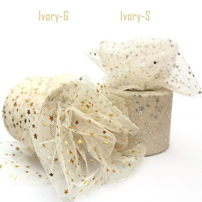 60 mm 25 jardi kuldne hõbetäheline tüllist lint, sädelev võrkpool Ise tee ise käsitsi valmistatud käsitöö kingituste pakkimine väljalõigete raamatusse pulmapeo sisekujundus