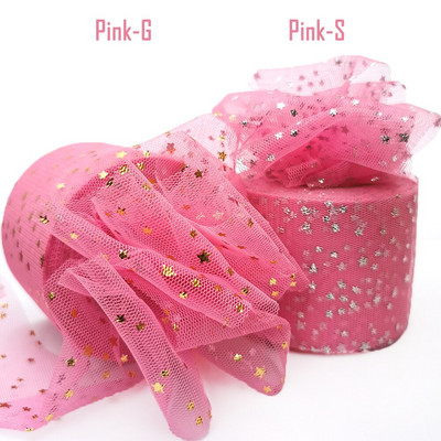 60 mm 25 jardi kuldne hõbetäheline tüllist lint, sädelev võrkpool Ise tee ise käsitsi valmistatud käsitöö kingituste pakkimine väljalõigete raamatusse pulmapeo sisekujundus