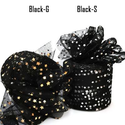 60 mm 25 jardi kuldne hõbetäheline tüllist lint, sädelev võrkpool Ise tee ise käsitsi valmistatud käsitöö kingituste pakkimine väljalõigete raamatusse pulmapeo sisekujundus