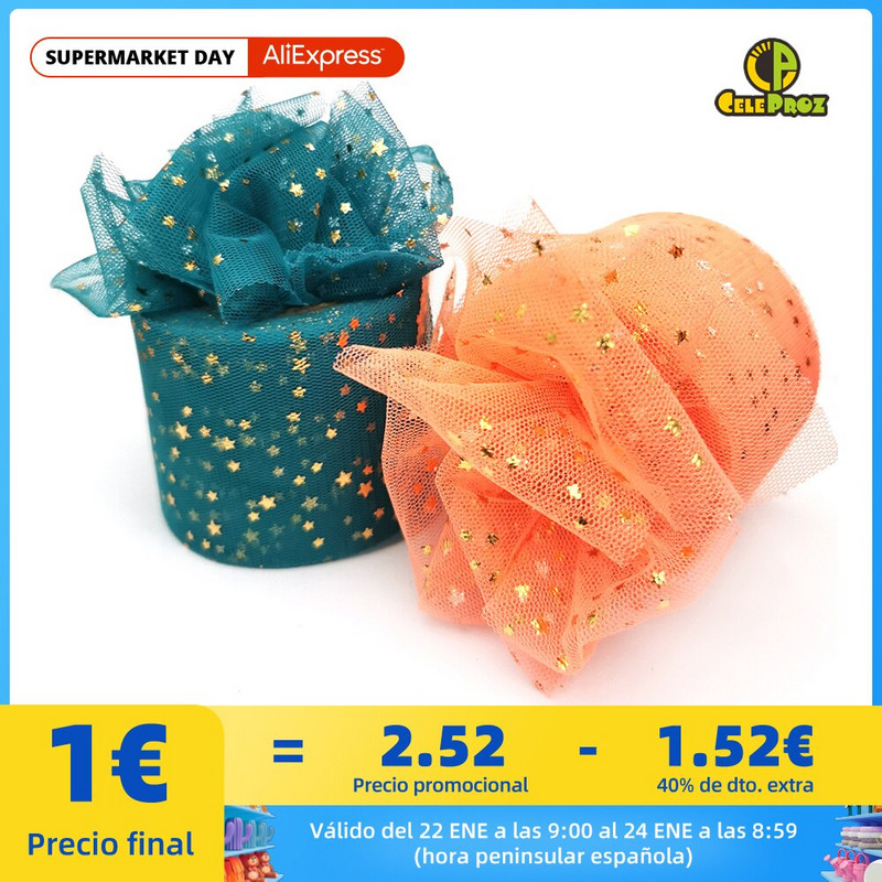 60 mm 25 jardi kuldne hõbetäheline tüllist lint, sädelev võrkpool Ise tee ise käsitsi valmistatud käsitöö kingituste pakkimine väljalõigete raamatusse pulmapeo sisekujundus