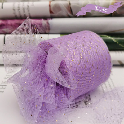 6 cm 25 jardų aukso taškuotas tiulio blizgesio kaspinas organzos tinklelio audinio diržas „pasidaryk pats“ amatų aksesuarai plaukų segtukai, lankeliai, pyragaičiai.