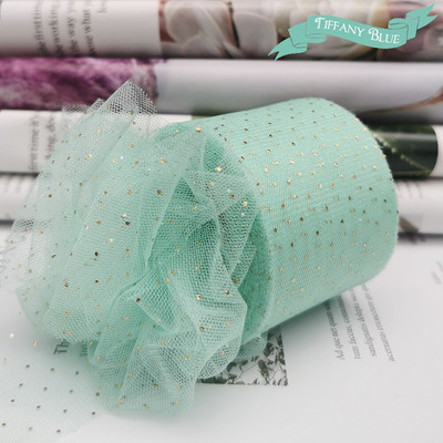 6 cm 25 jardų aukso taškuotas tiulio blizgesio kaspinas organzos tinklelio audinio diržas „pasidaryk pats“ amatų aksesuarai plaukų segtukai, lankeliai, pyragaičiai.