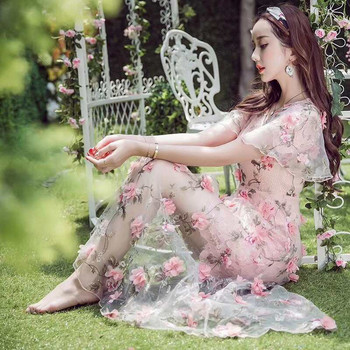 H717 90*140cm Organza Fabric Soluble Shabby Lace for Dress, Wedding Flower Fabric Embroidered Diy Χειροποίητα Είδη Ραπτικής Χειροτεχνίας