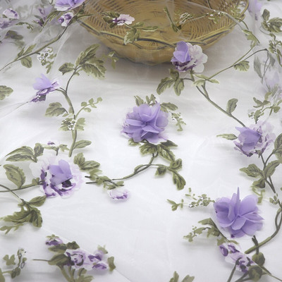 H717 90*140 cm organza kangast lahustuv räbal pits kleidi jaoks, pulmalillekangast tikitud isetehtud käsitsi valmistatud õmblustarbed, käsitöö