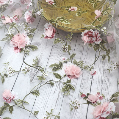 H717 90*140 cm organza kangast lahustuv räbal pits kleidi jaoks, pulmalillekangast tikitud isetehtud käsitsi valmistatud õmblustarbed, käsitöö