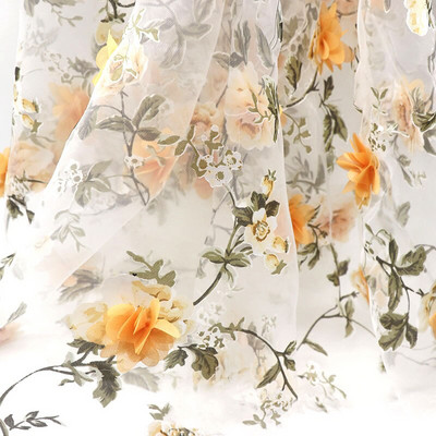 H717 90*140 cm organza kangast lahustuv räbal pits kleidi jaoks, pulmalillekangast tikitud isetehtud käsitsi valmistatud õmblustarbed, käsitöö