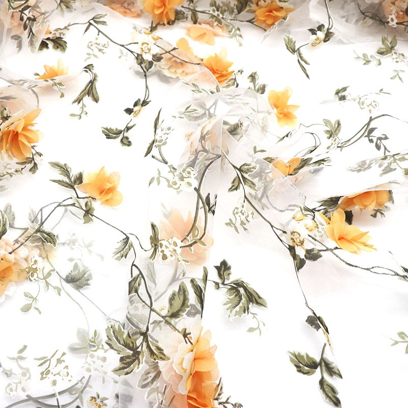 H717 90*140 cm organza kangast lahustuv räbal pits kleidi jaoks, pulmalillekangast tikitud isetehtud käsitsi valmistatud õmblustarbed, käsitöö