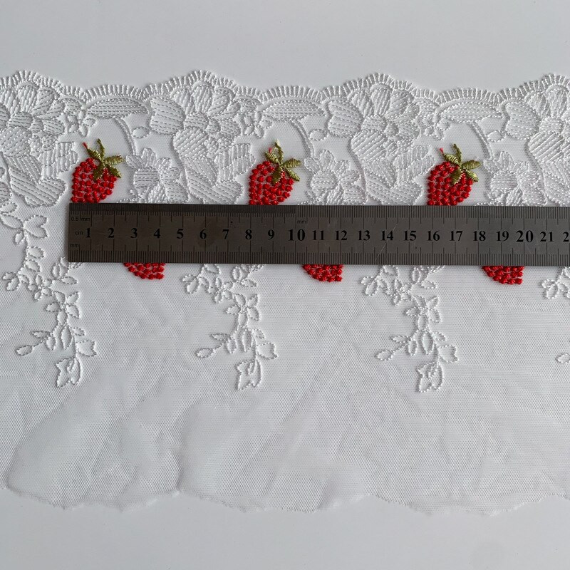 1 Αυλή/18 εκ. Κόκκινο Λευκό Πολυεστέρα Μαλακό Διχτυωτό Κέντημα Δαντέλα Διακοσμητικά Φόρεμα Αξεσουάρ Δαντέλα Ύφασμα Ραπτικής Χειροτεχνίας Υλικό κούκλας