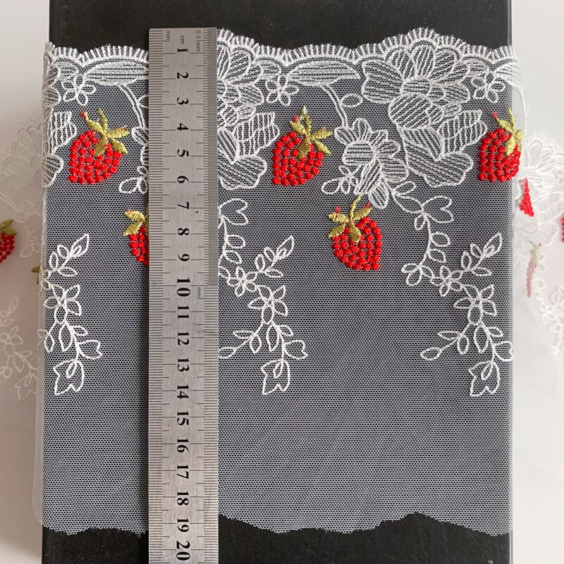 1 Αυλή/18 εκ. Κόκκινο Λευκό Πολυεστέρα Μαλακό Διχτυωτό Κέντημα Δαντέλα Διακοσμητικά Φόρεμα Αξεσουάρ Δαντέλα Ύφασμα Ραπτικής Χειροτεχνίας Υλικό κούκλας