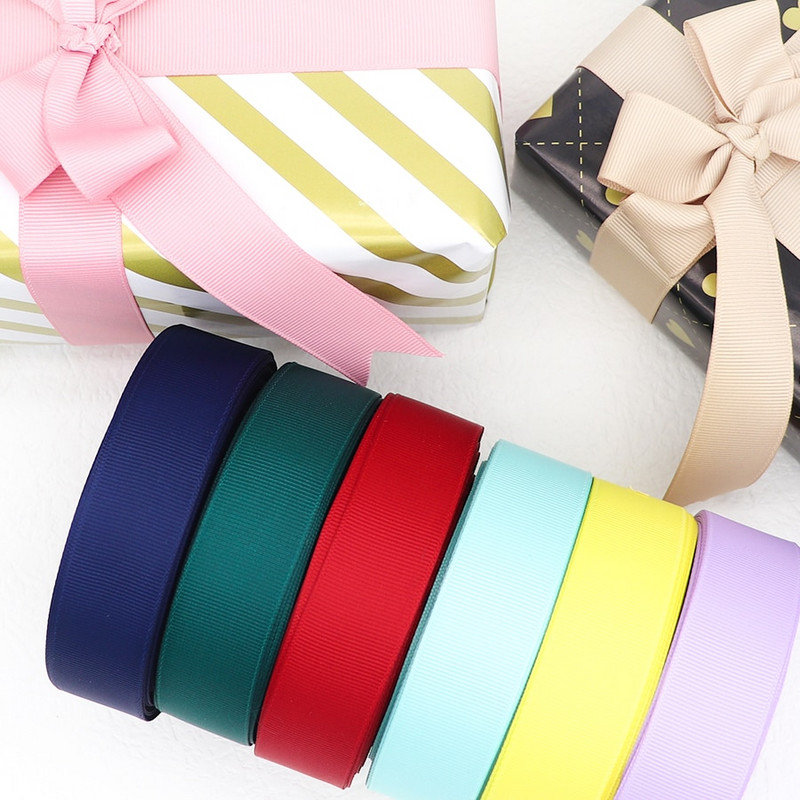 Μονόχρωμο Grosgrain 1-1/2" 38mm/25MM Κορδέλες 10 Yards για φιόγκους μαλλιών/ Συσκευασία δώρου DIY Χριστουγεννιάτικα Διακοσμητικά Υλικά YM18010109