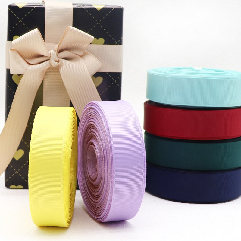 Μονόχρωμο Grosgrain 1-1/2" 38mm/25MM Κορδέλες 10 Yards για φιόγκους μαλλιών/ Συσκευασία δώρου DIY Χριστουγεννιάτικα Διακοσμητικά Υλικά YM18010109