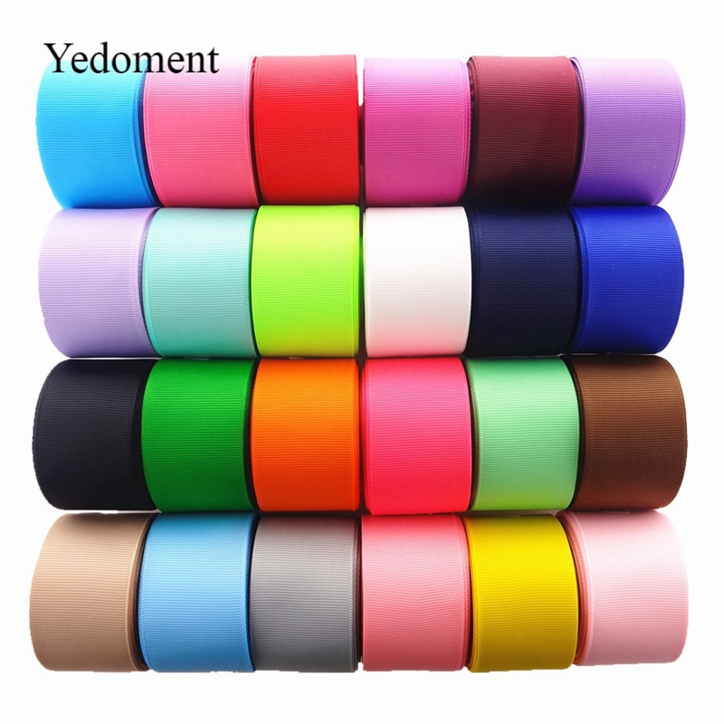 Μονόχρωμο Grosgrain 1-1/2" 38mm/25MM Κορδέλες 10 Yards για φιόγκους μαλλιών/ Συσκευασία δώρου DIY Χριστουγεννιάτικα Διακοσμητικά Υλικά YM18010109