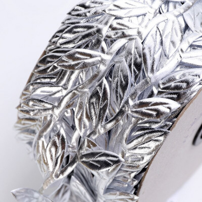 100 meetri/rulli trükitud kinkepakendite lint Kuldne pael kodupeoks. Dekoratiivne käsitsi valmistatud puulehtede lint käsitöö jaoks