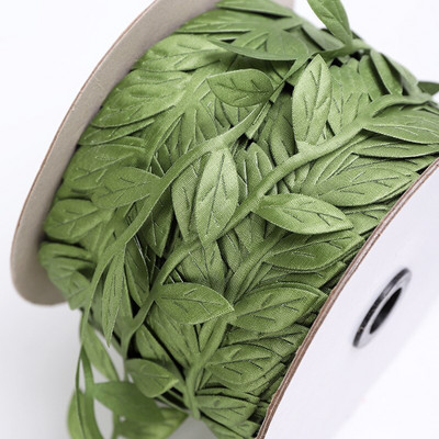 100 meetri/rulli trükitud kinkepakendite lint Kuldne pael kodupeoks. Dekoratiivne käsitsi valmistatud puulehtede lint käsitöö jaoks